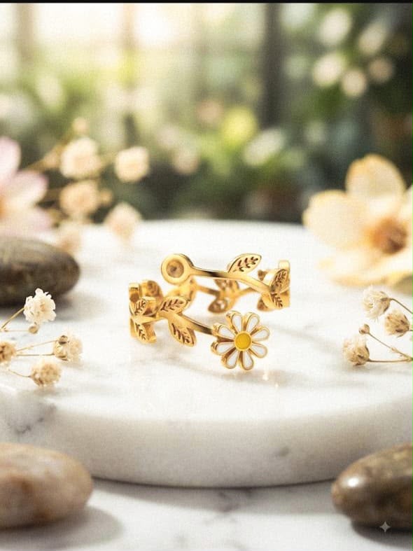 Floral Grace Ring — 18K gold-plated stainless steel rings by SO LUXE!